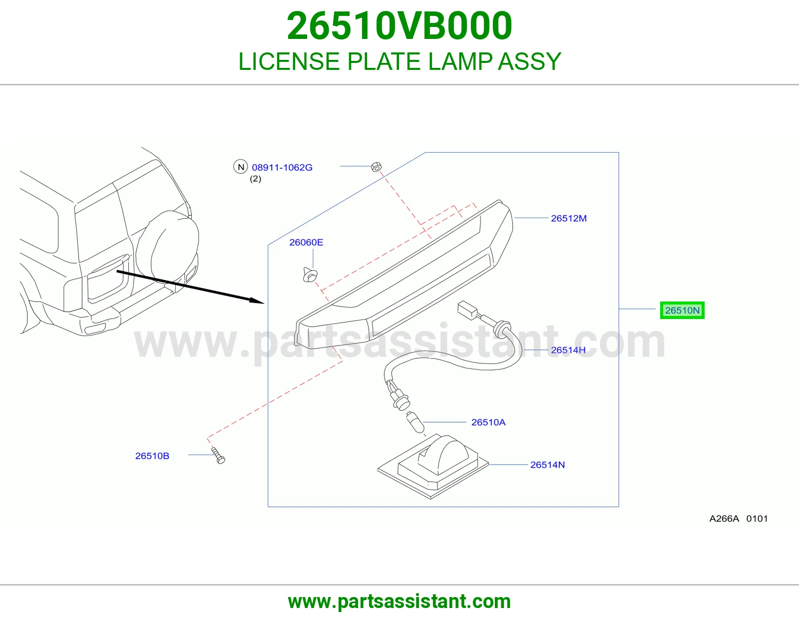 LICENSE PLATE LAMP ASSY
