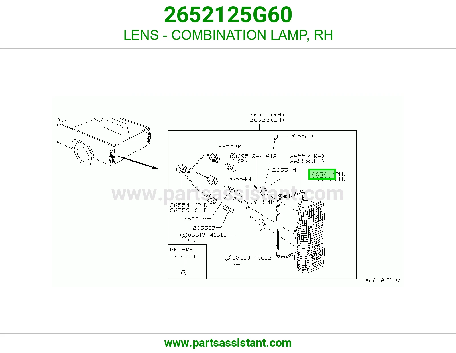 LENS - COMBINATION LAMP, RH