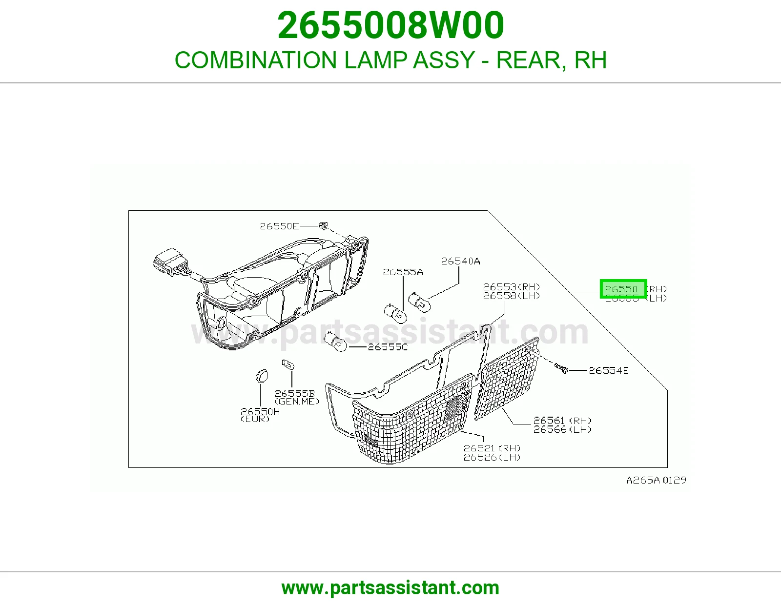 COMBINATION LAMP ASSY - REAR, RH