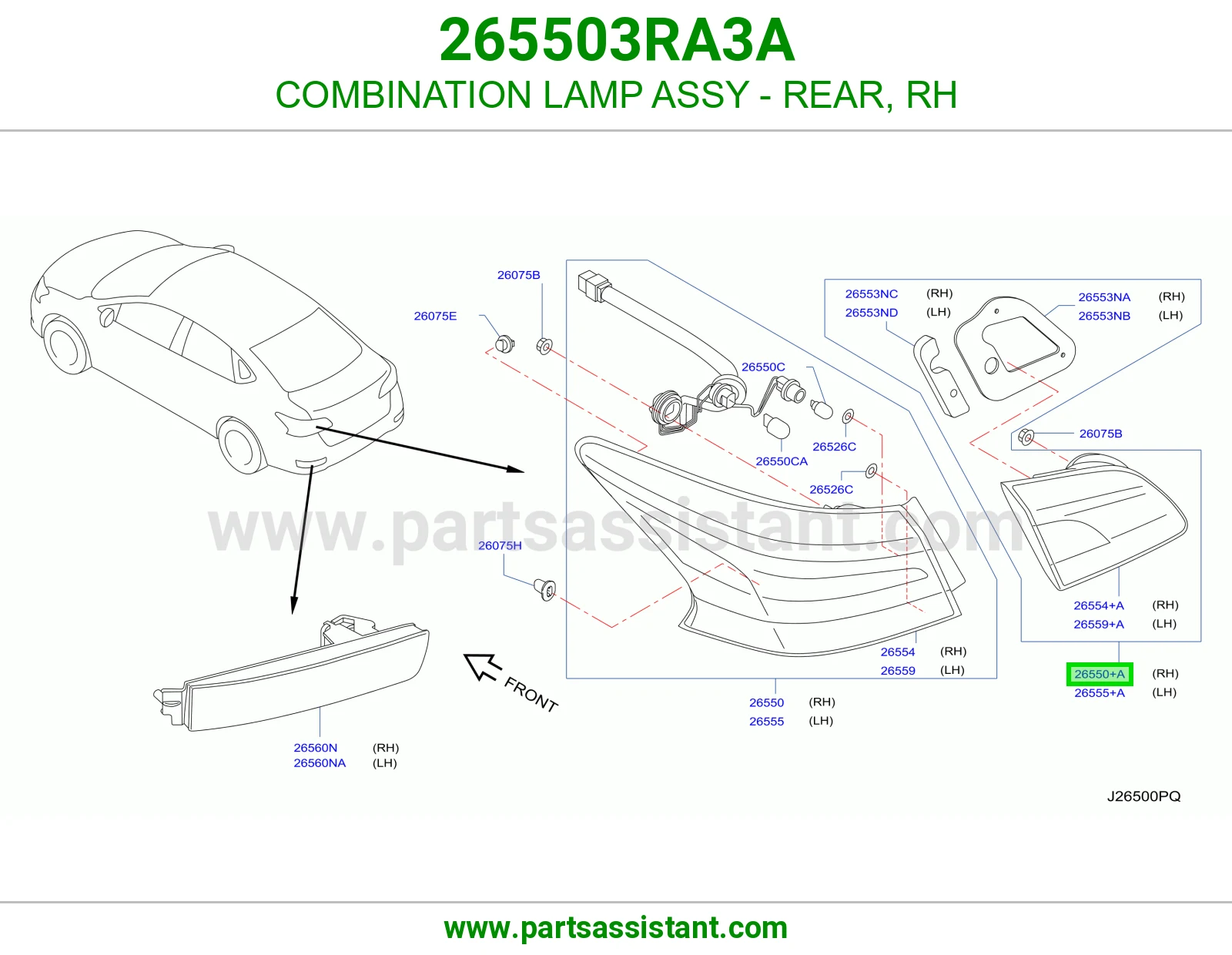 COMBINATION LAMP ASSY - REAR, RH