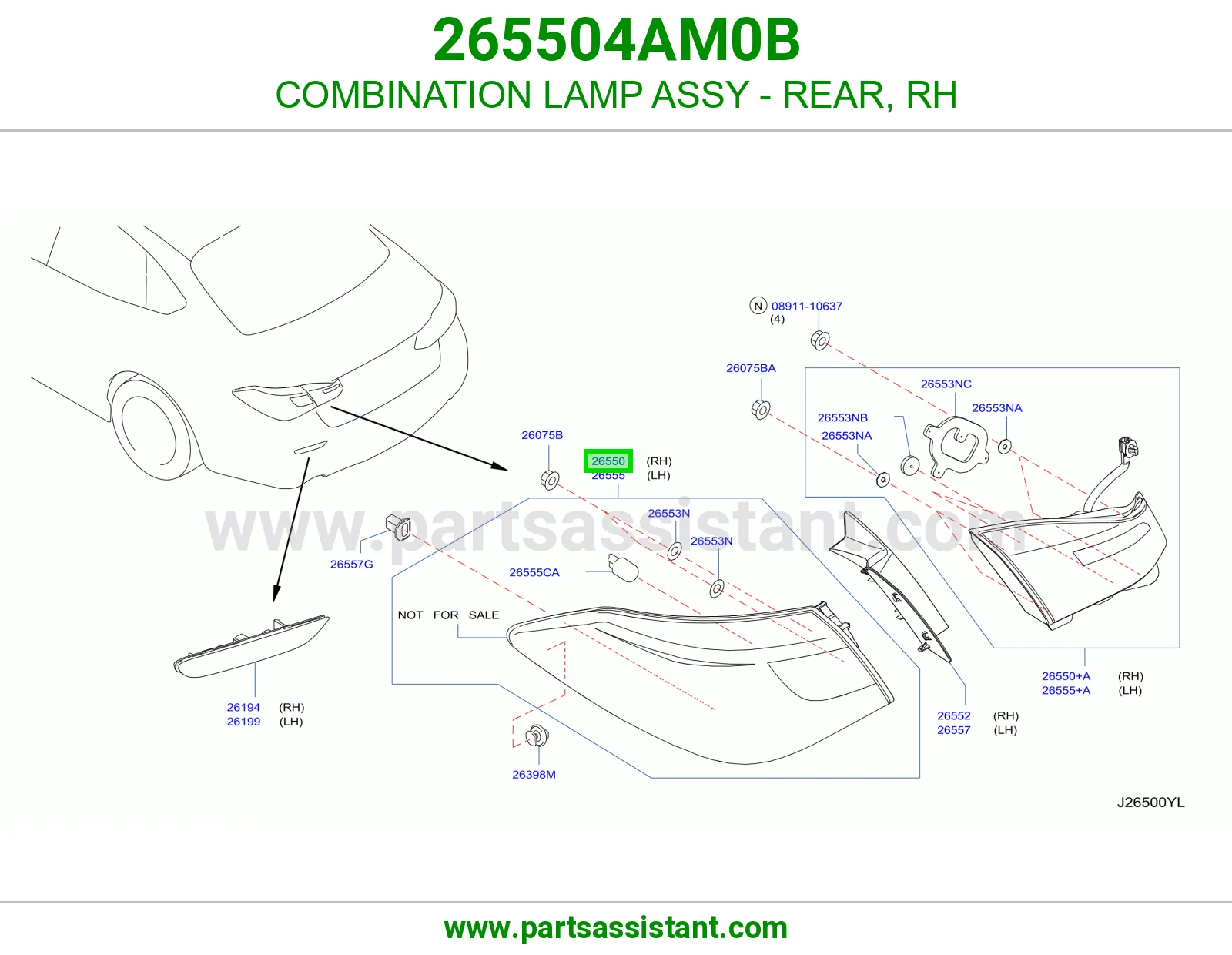 COMBINATION LAMP ASSY - REAR, RH