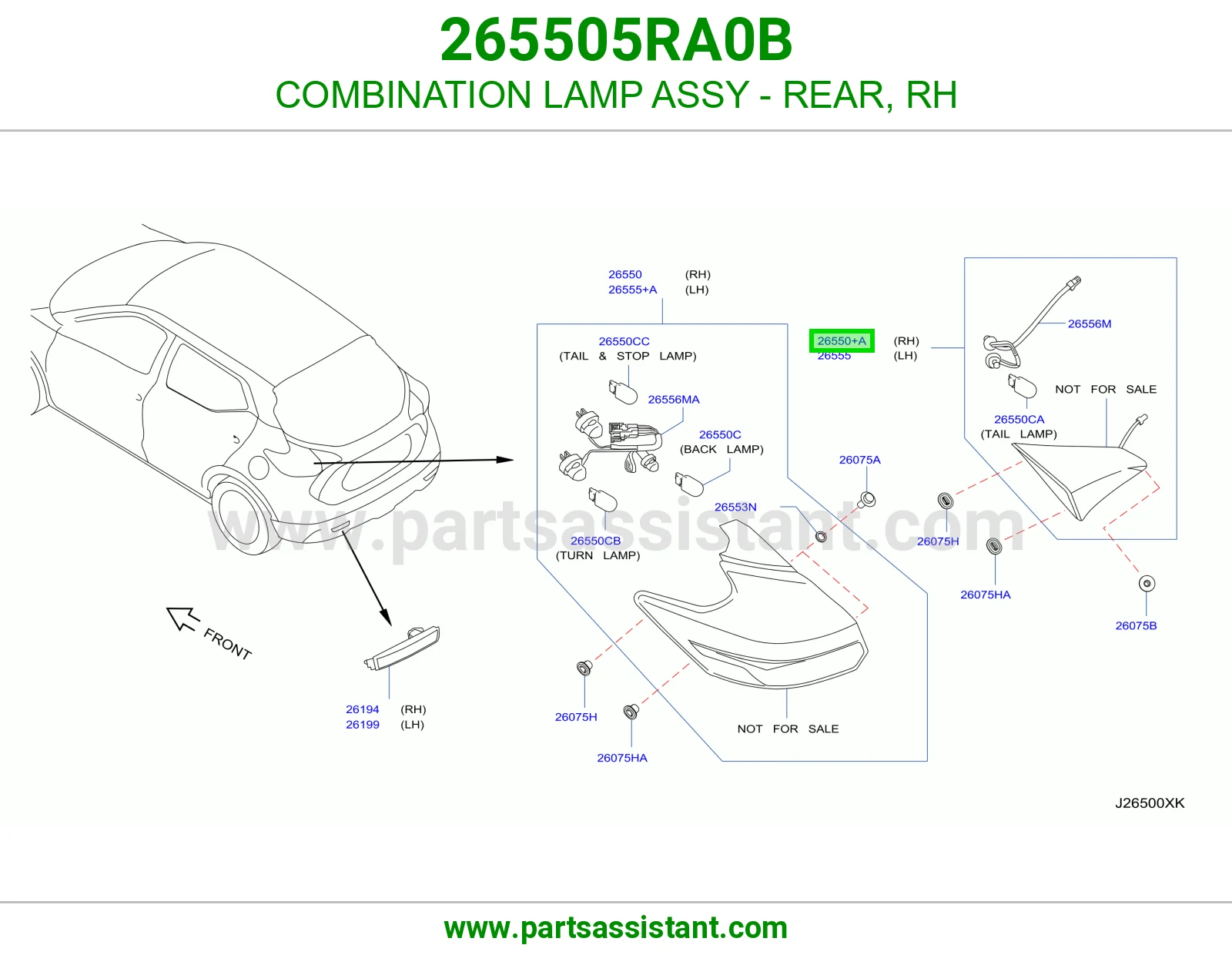 COMBINATION LAMP ASSY - REAR, RH