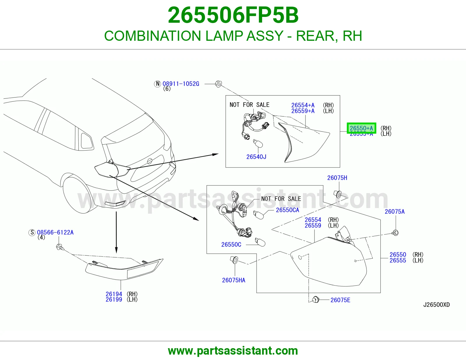 COMBINATION LAMP ASSY - REAR, RH
