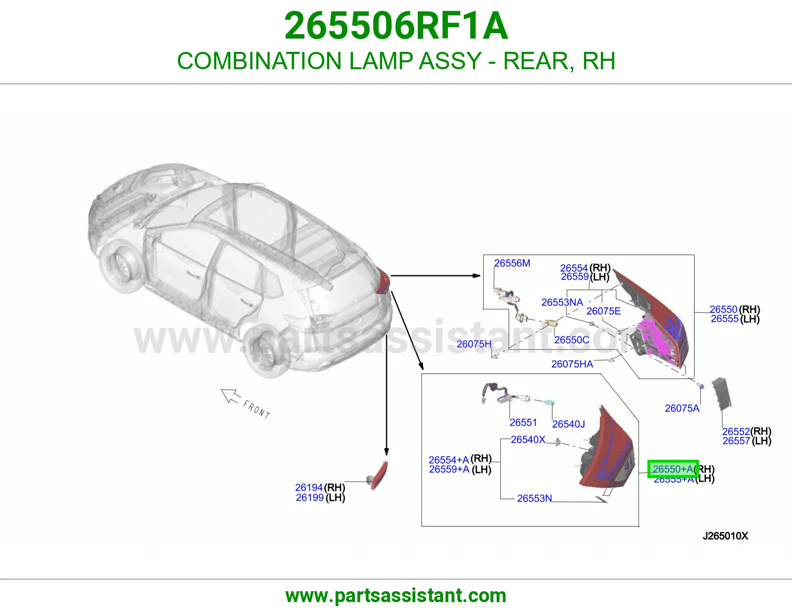 COMBINATION LAMP ASSY - REAR, RH