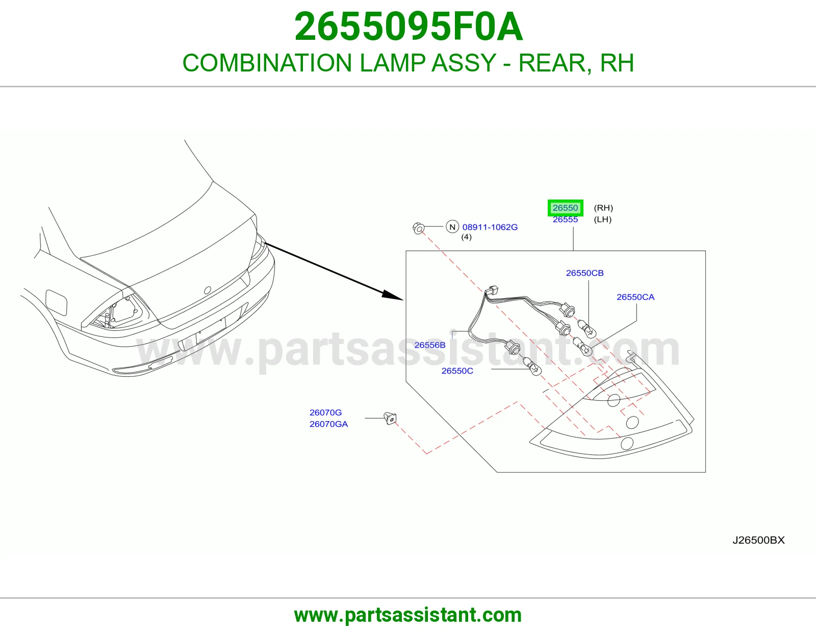 COMBINATION LAMP ASSY - REAR, RH