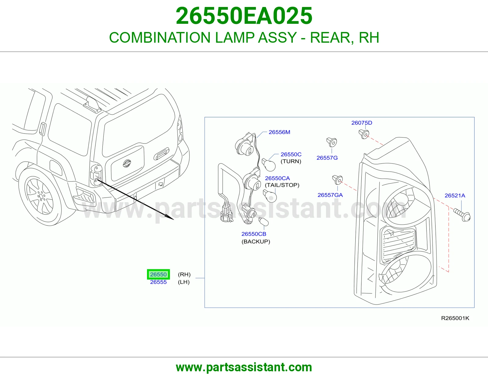 COMBINATION LAMP ASSY - REAR, RH