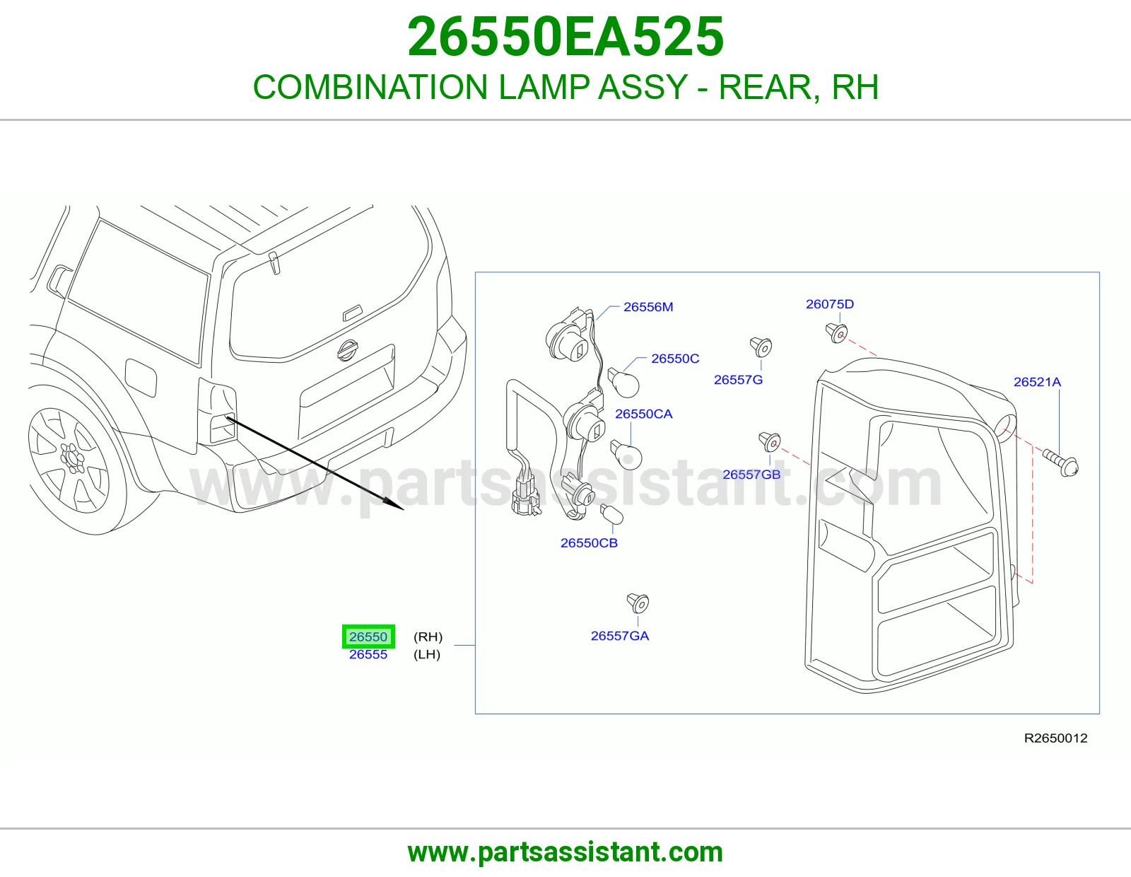COMBINATION LAMP ASSY - REAR, RH