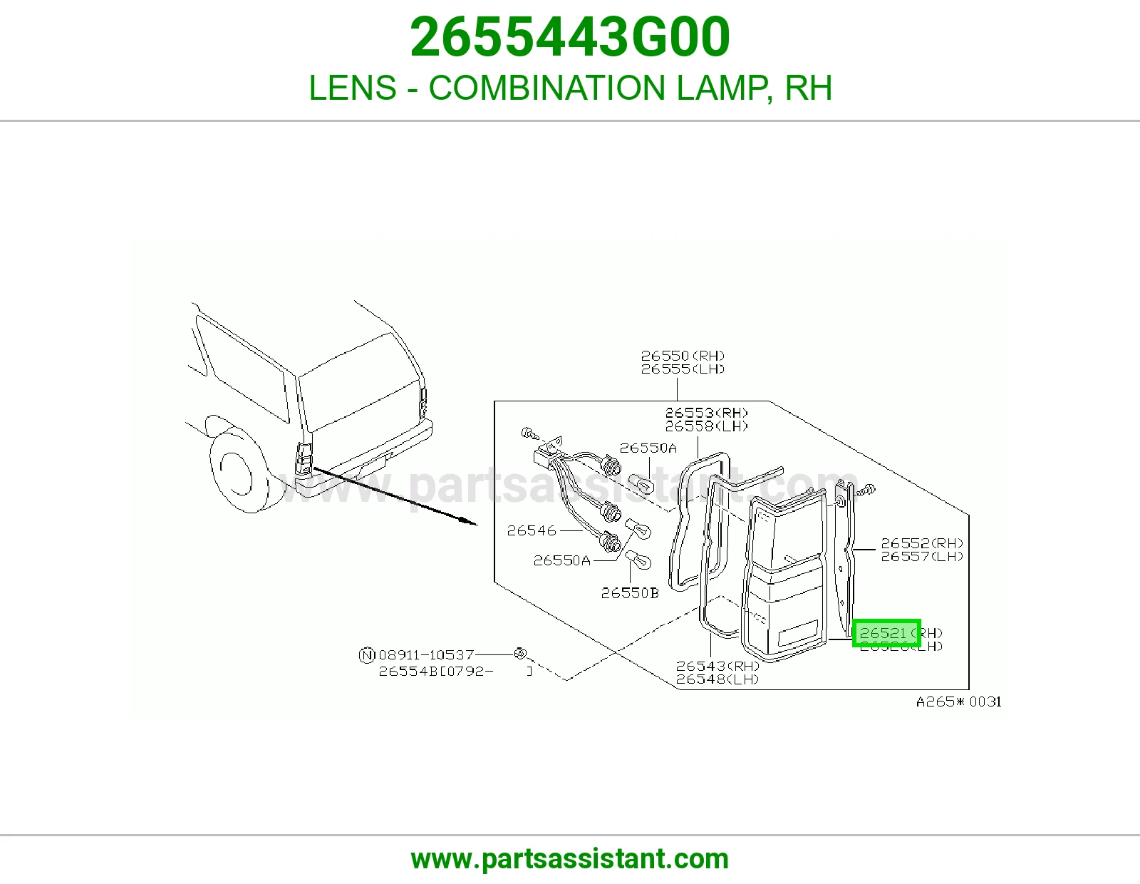 LENS - COMBINATION LAMP, RH