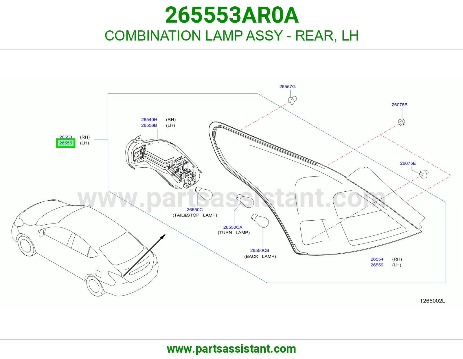 COMBINATION LAMP ASSY - REAR, LH