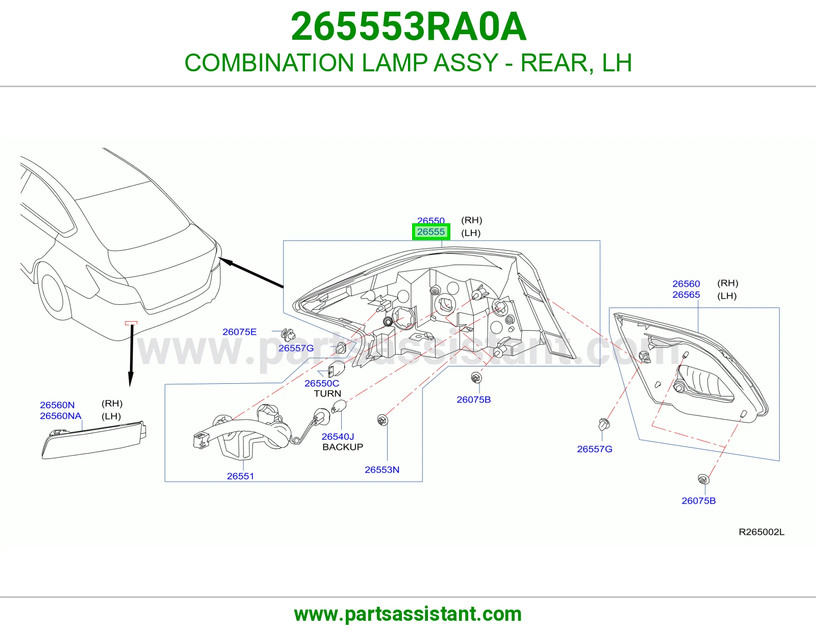 COMBINATION LAMP ASSY - REAR, LH