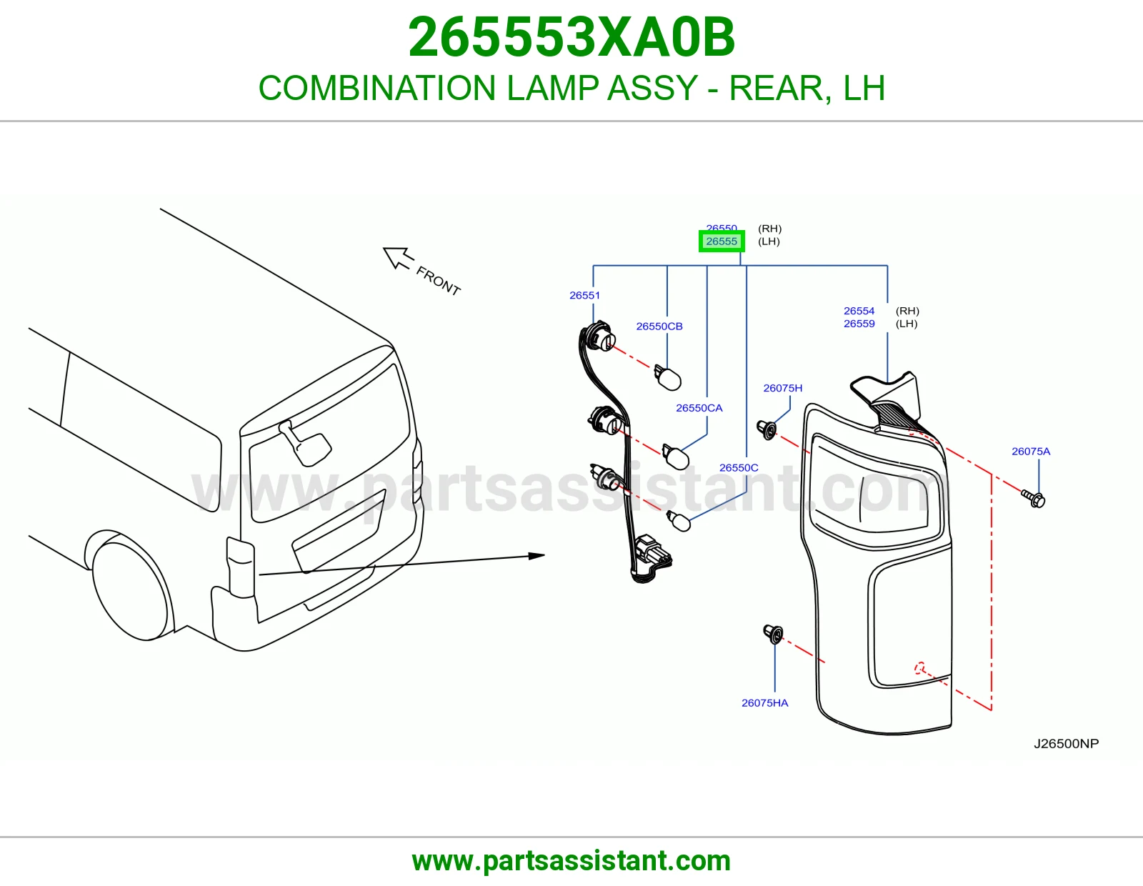 COMBINATION LAMP ASSY - REAR, LH