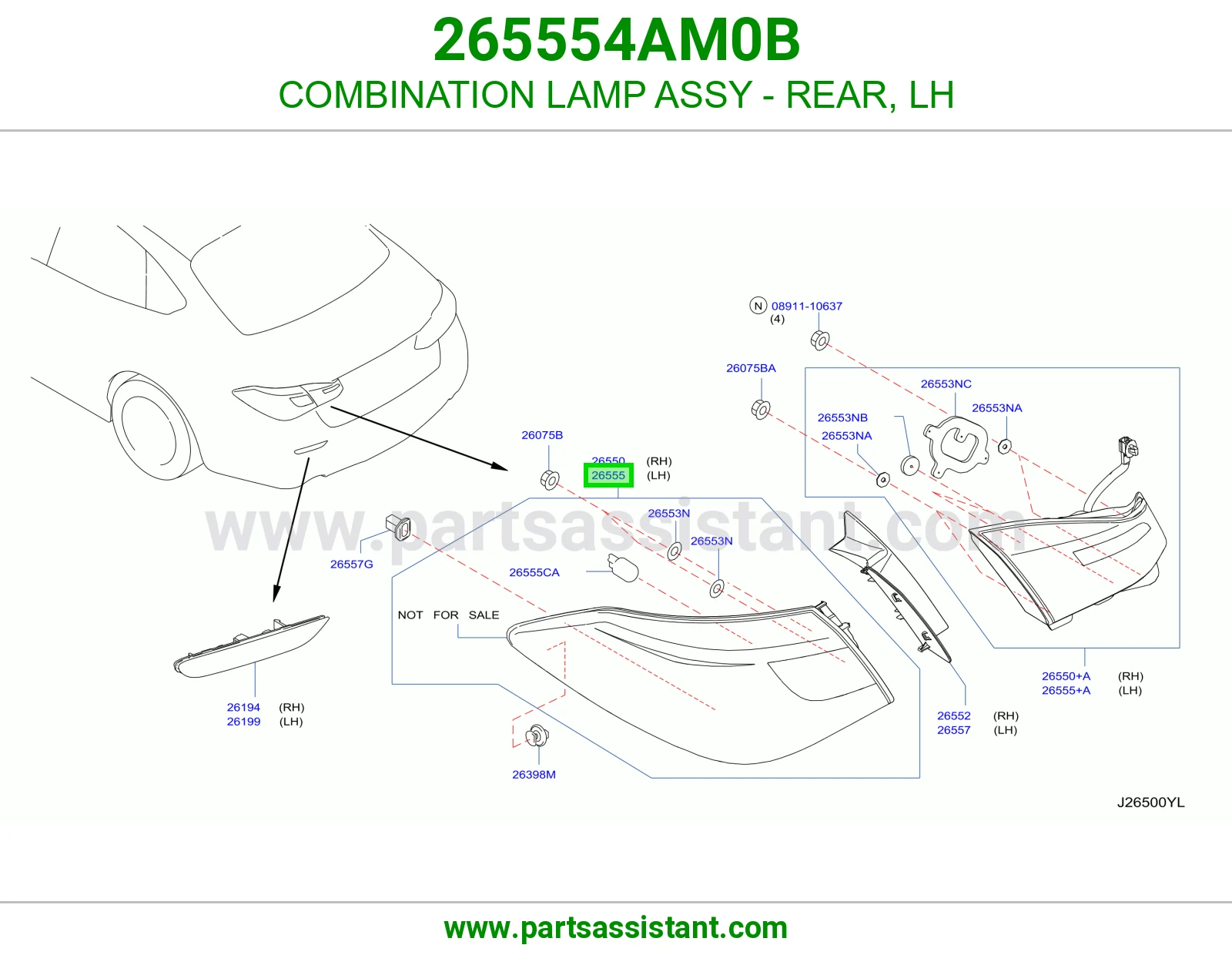 COMBINATION LAMP ASSY - REAR, LH