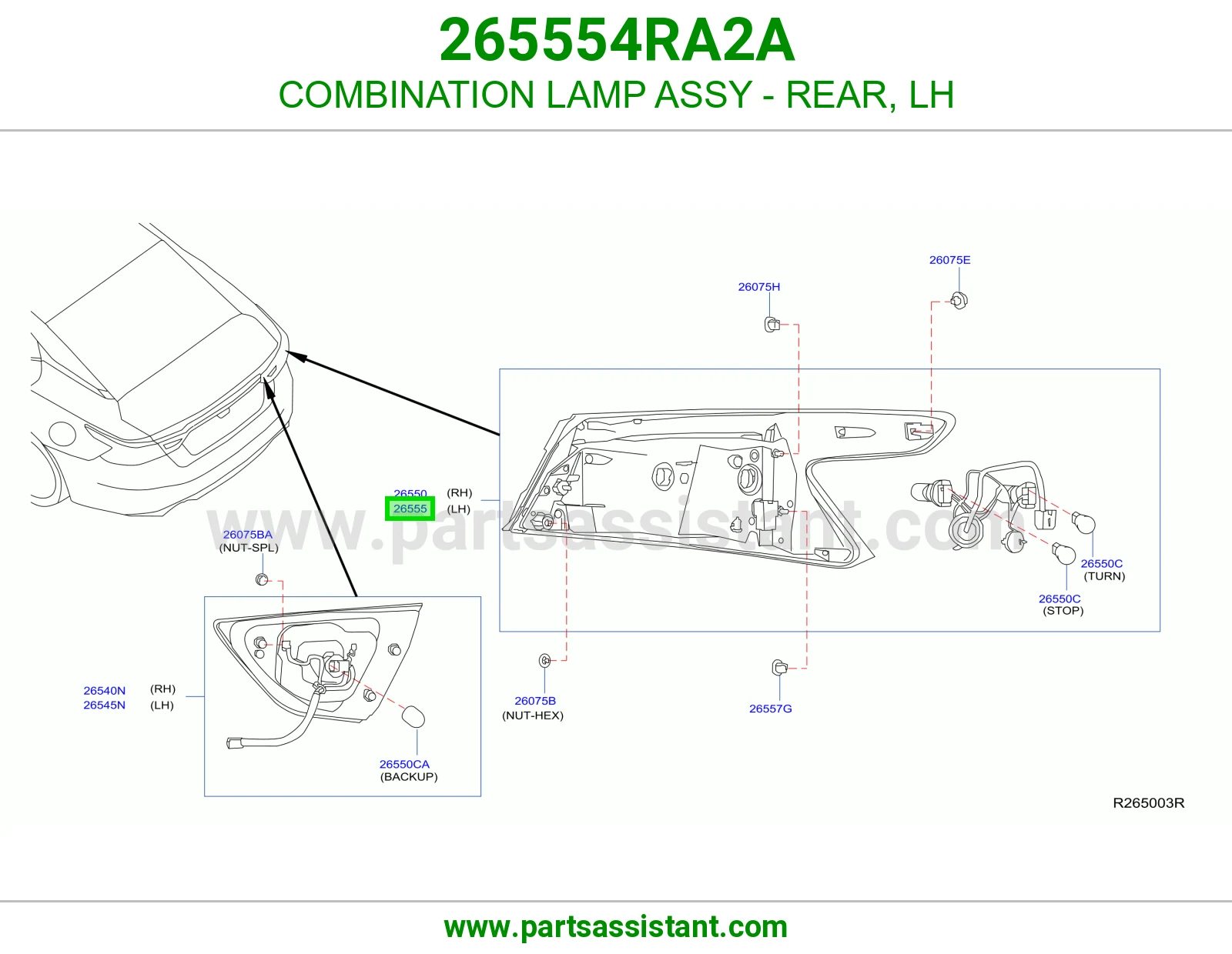 COMBINATION LAMP ASSY - REAR, LH