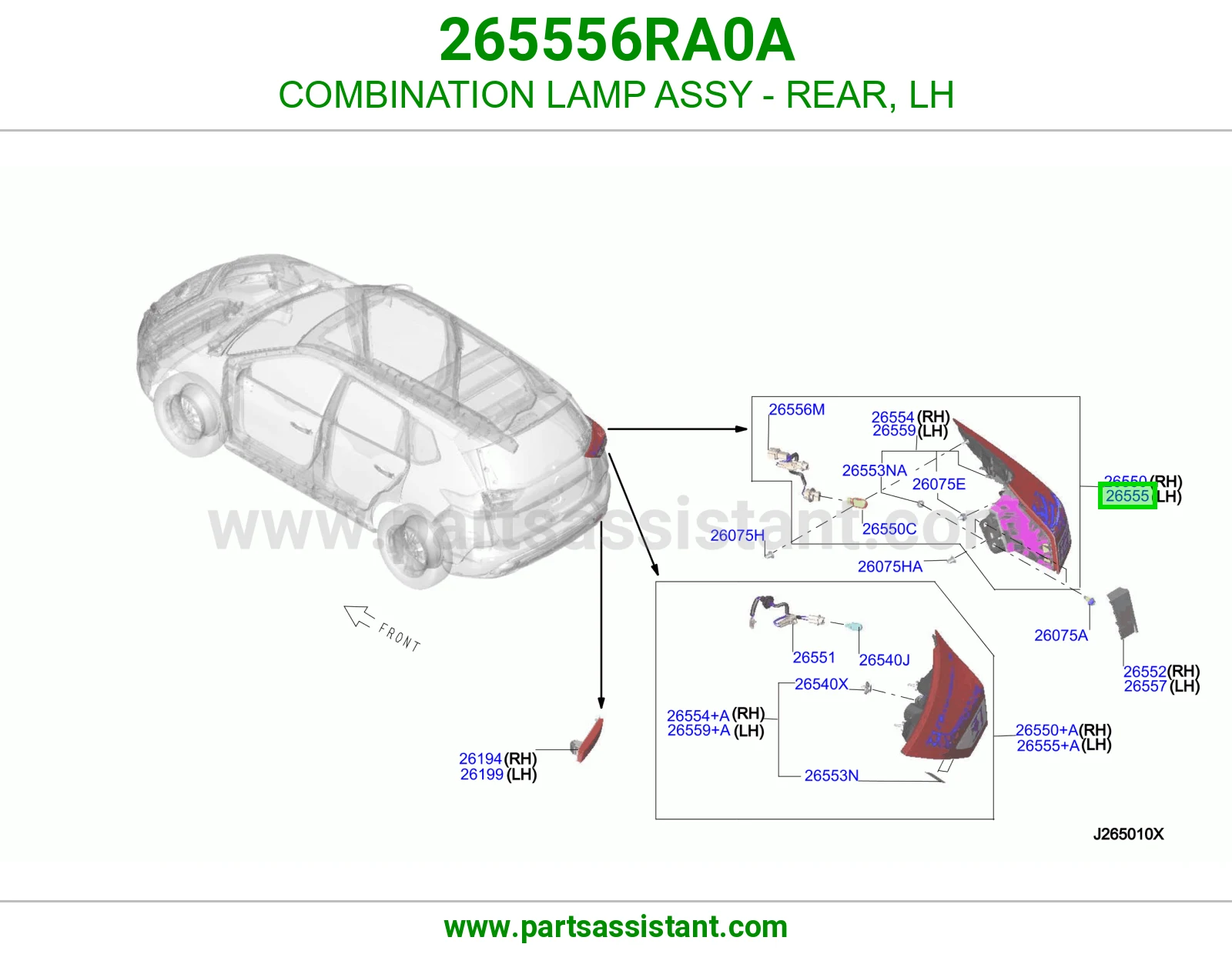 COMBINATION LAMP ASSY - REAR, LH