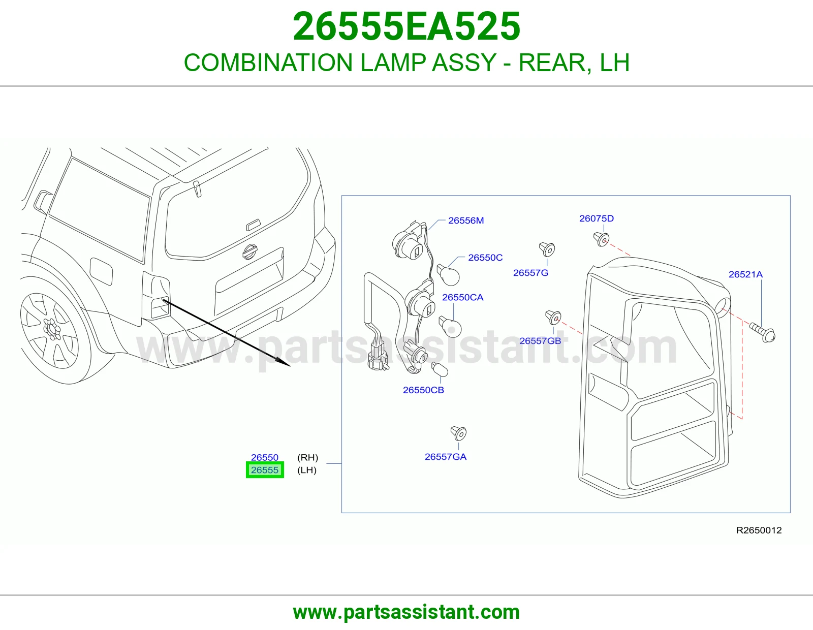 COMBINATION LAMP ASSY - REAR, LH