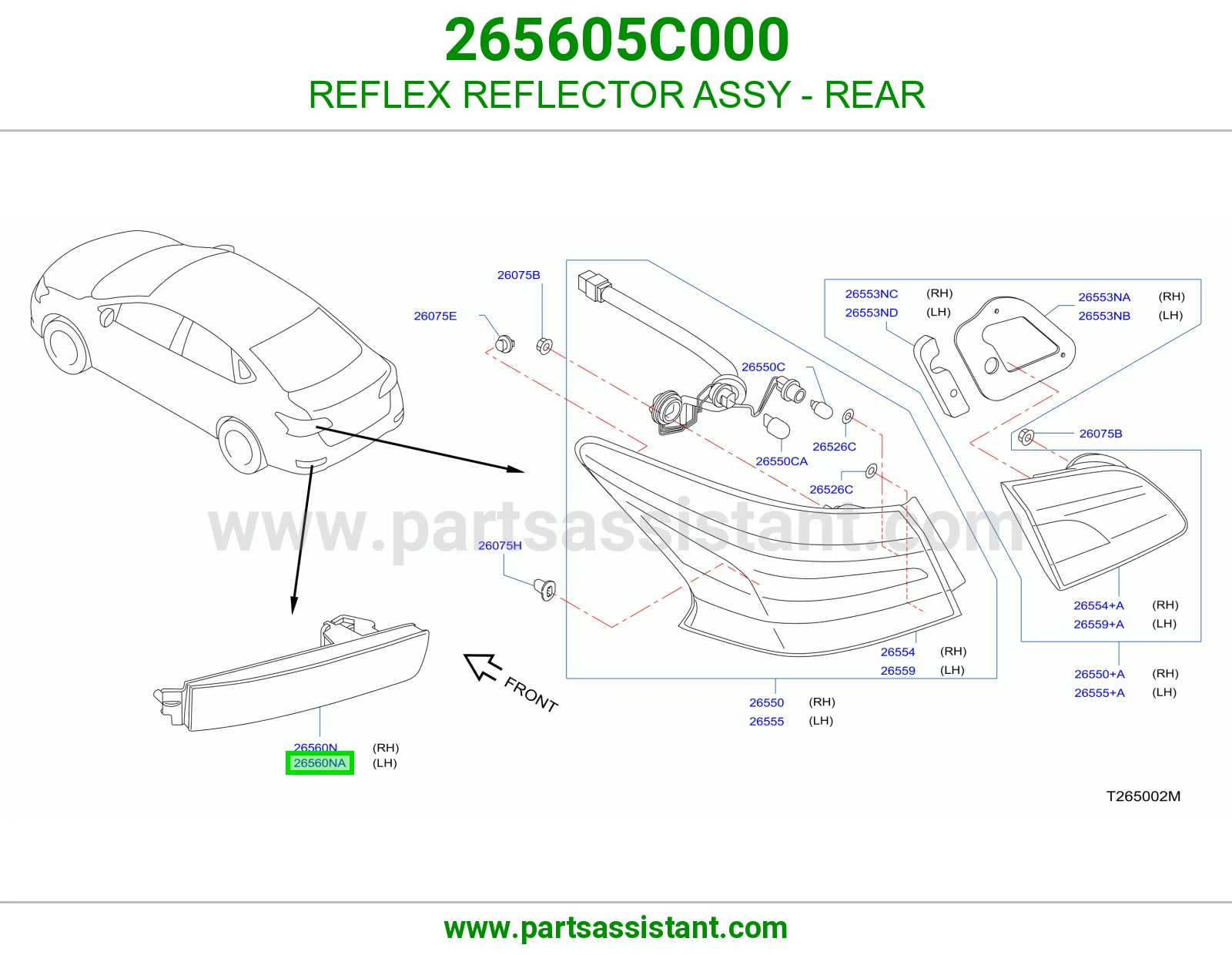 REFLEX REFLECTOR ASSY - REAR
