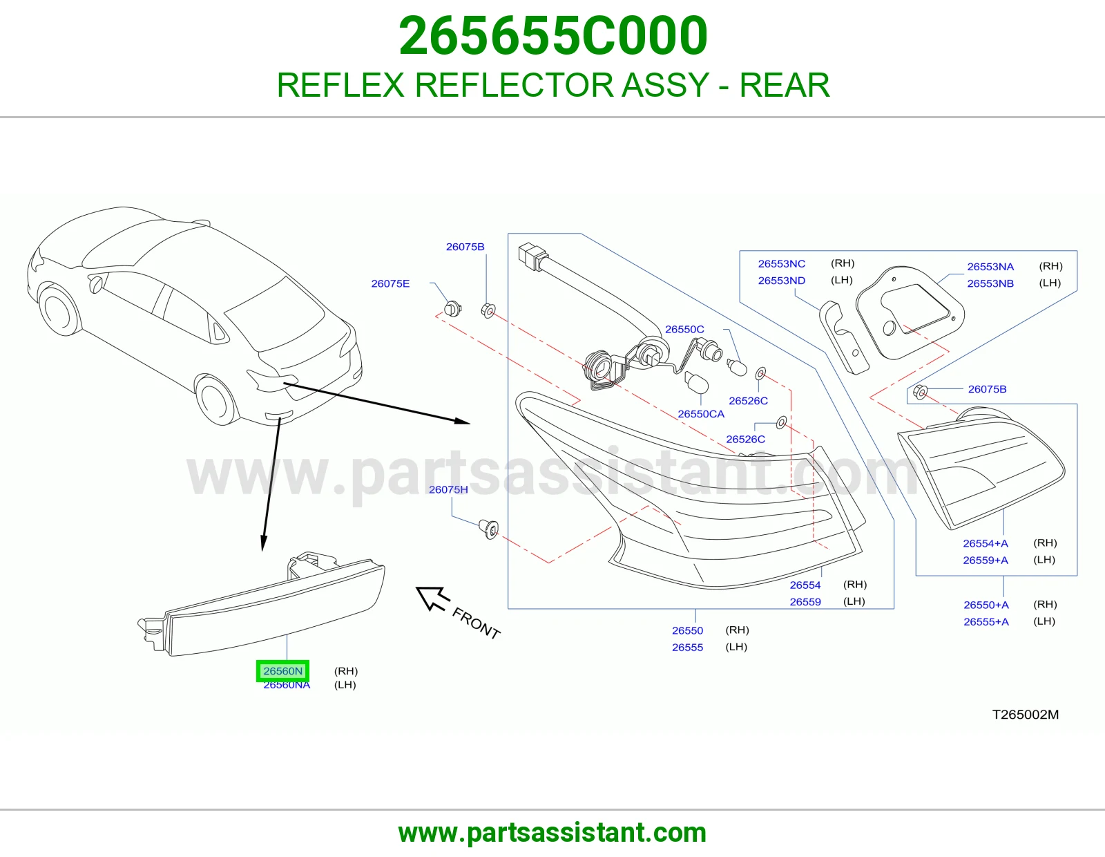 REFLEX REFLECTOR ASSY - REAR