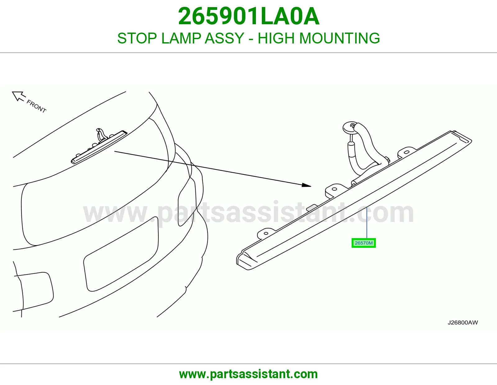STOP LAMP ASSY - HIGH MOUNTING