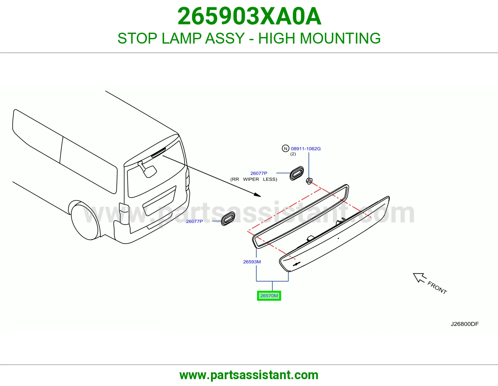 STOP LAMP ASSY - HIGH MOUNTING