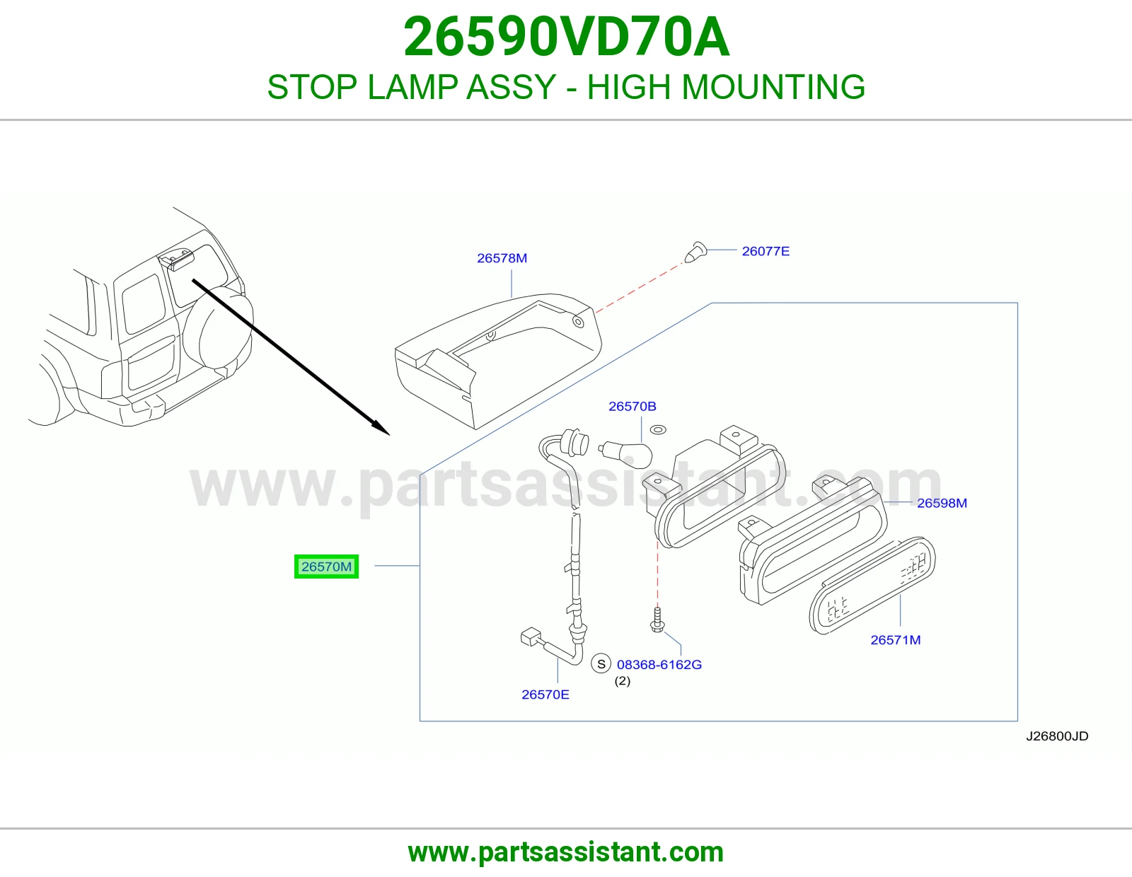 STOP LAMP ASSY - HIGH MOUNTING