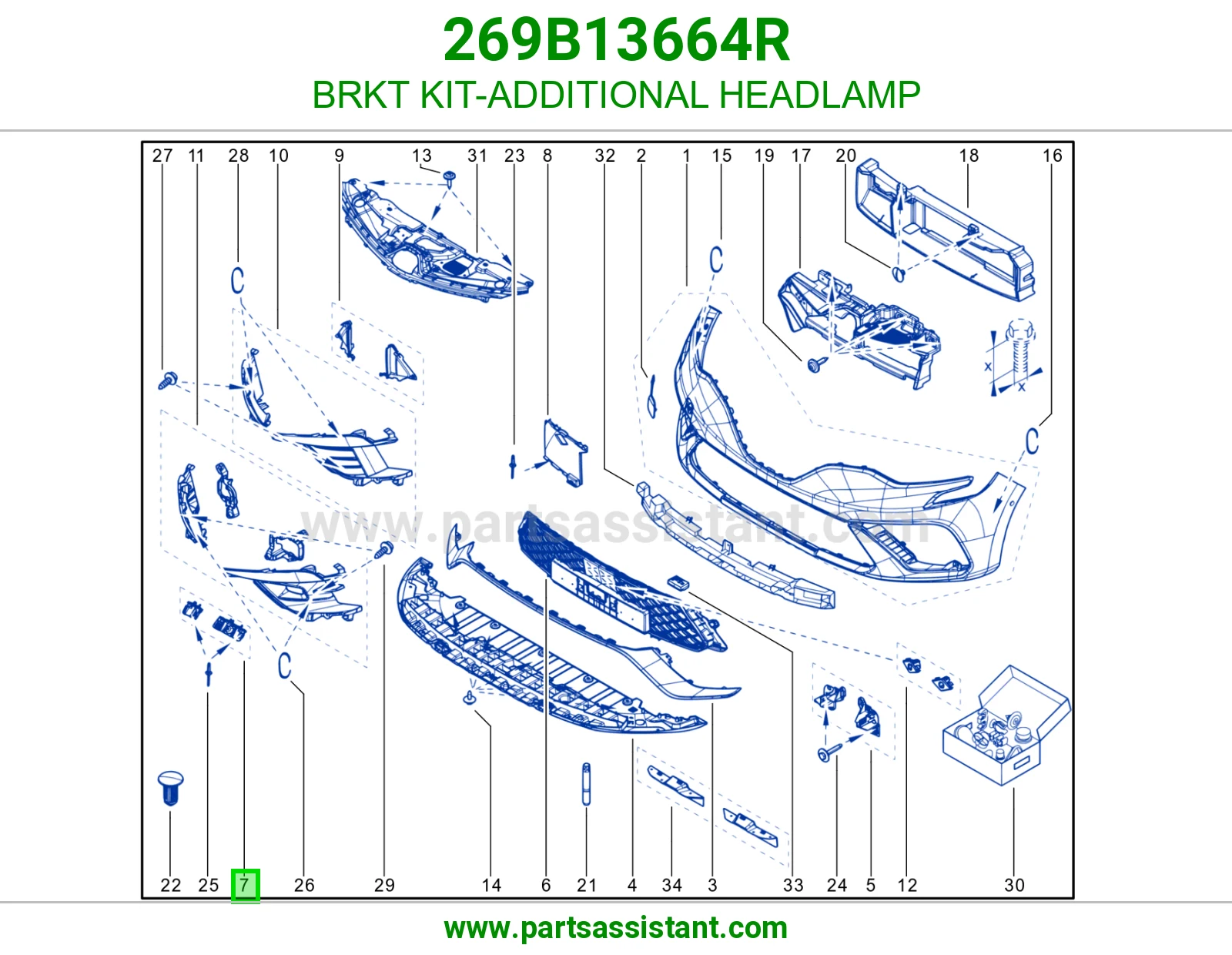 BRKT KIT-ADDITIONAL HEADLAMP