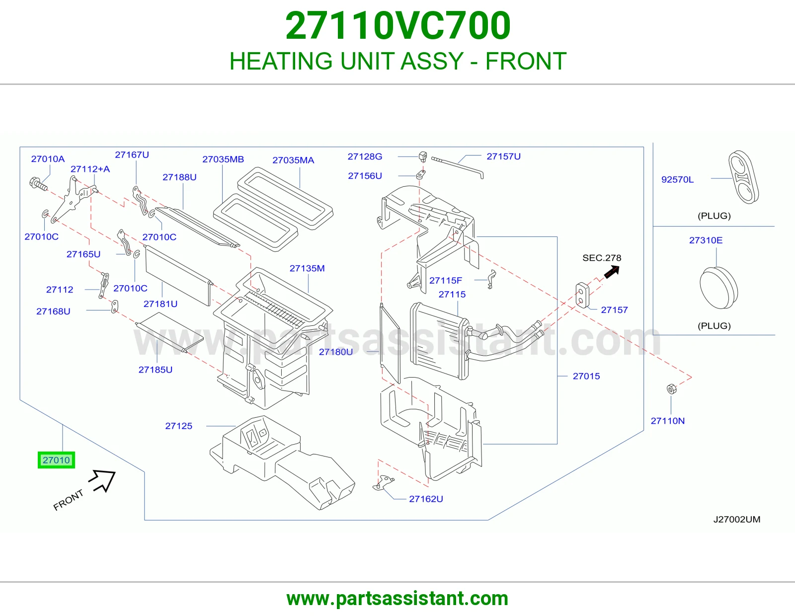 HEATING UNIT ASSY - FRONT