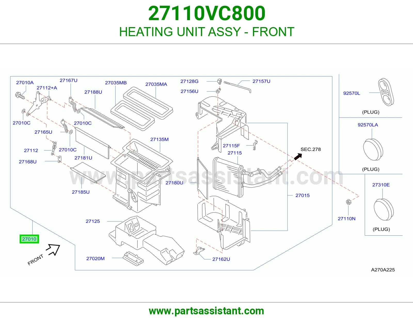 HEATING UNIT ASSY - FRONT