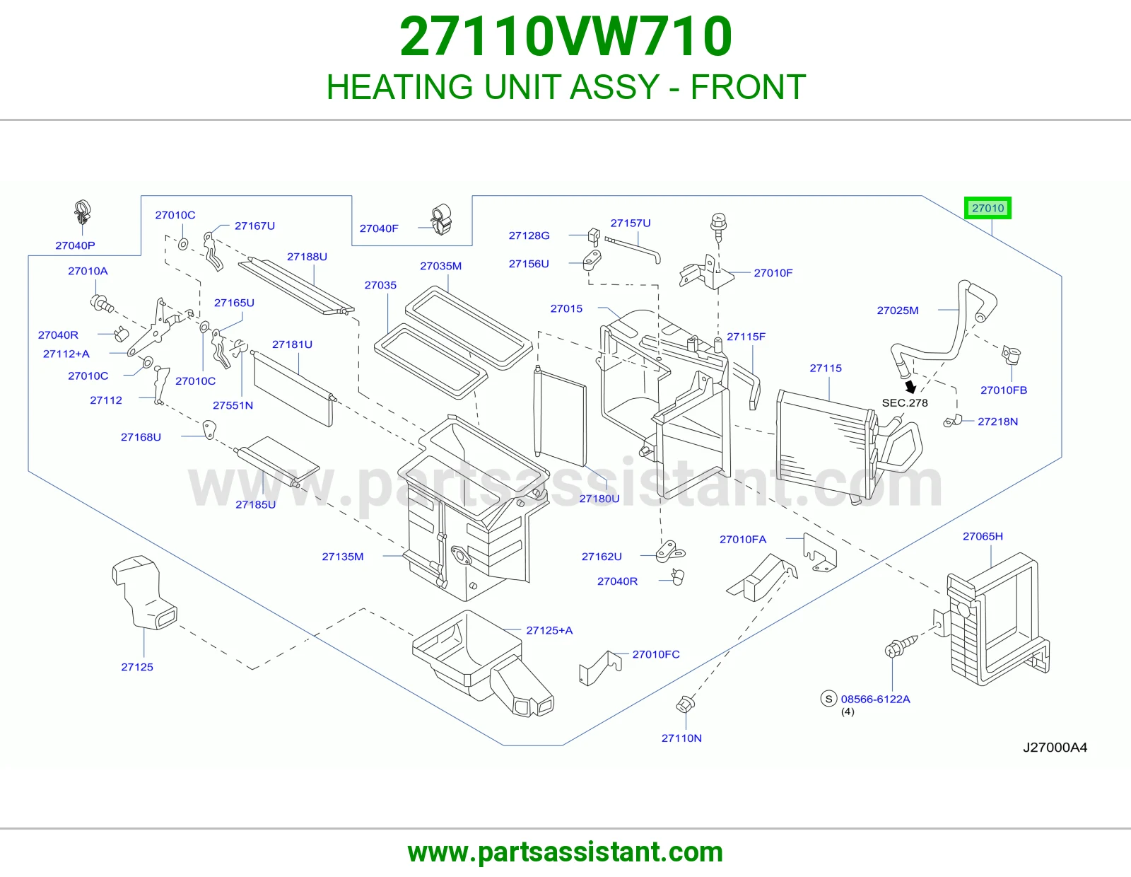 HEATING UNIT ASSY - FRONT