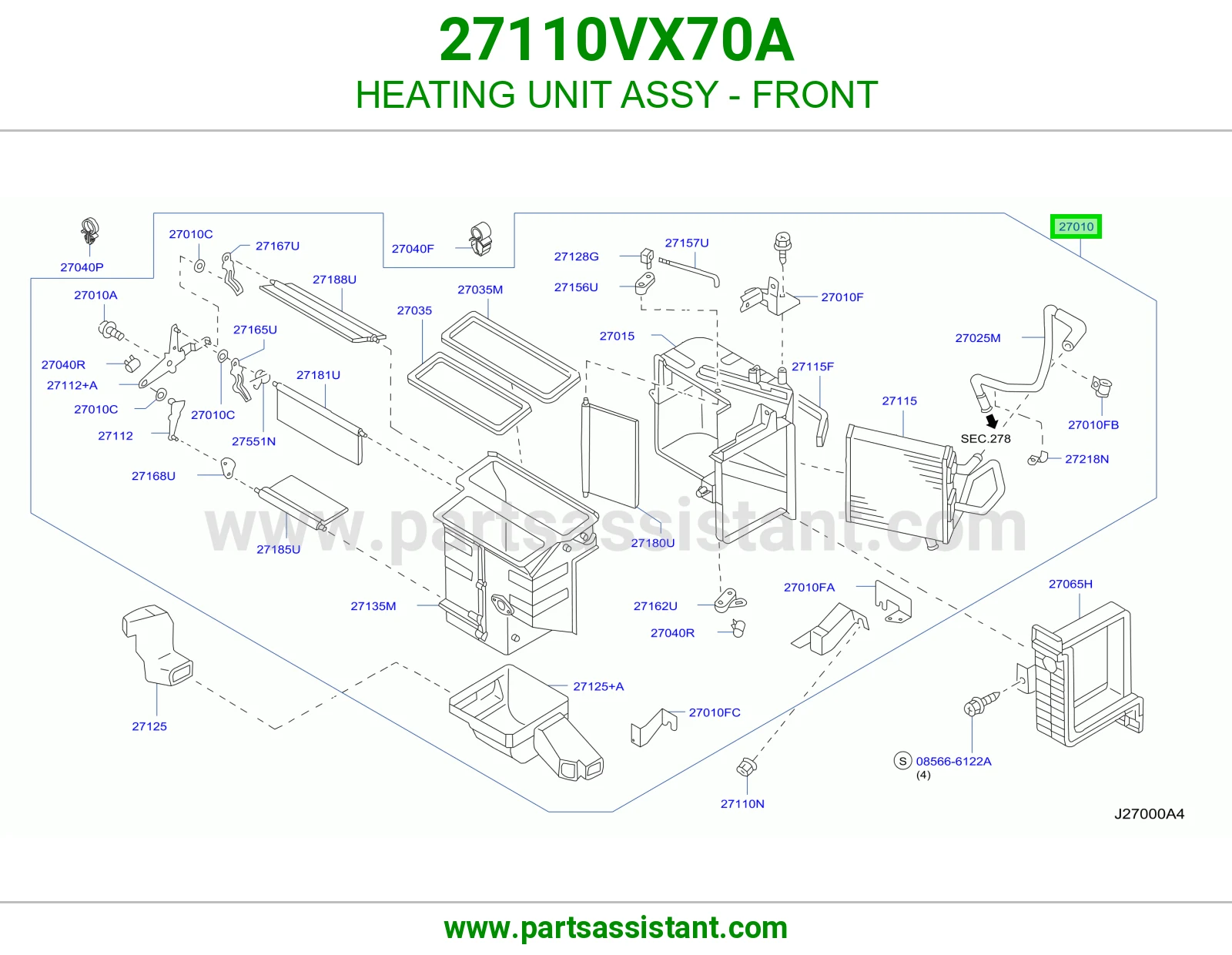 HEATING UNIT ASSY - FRONT