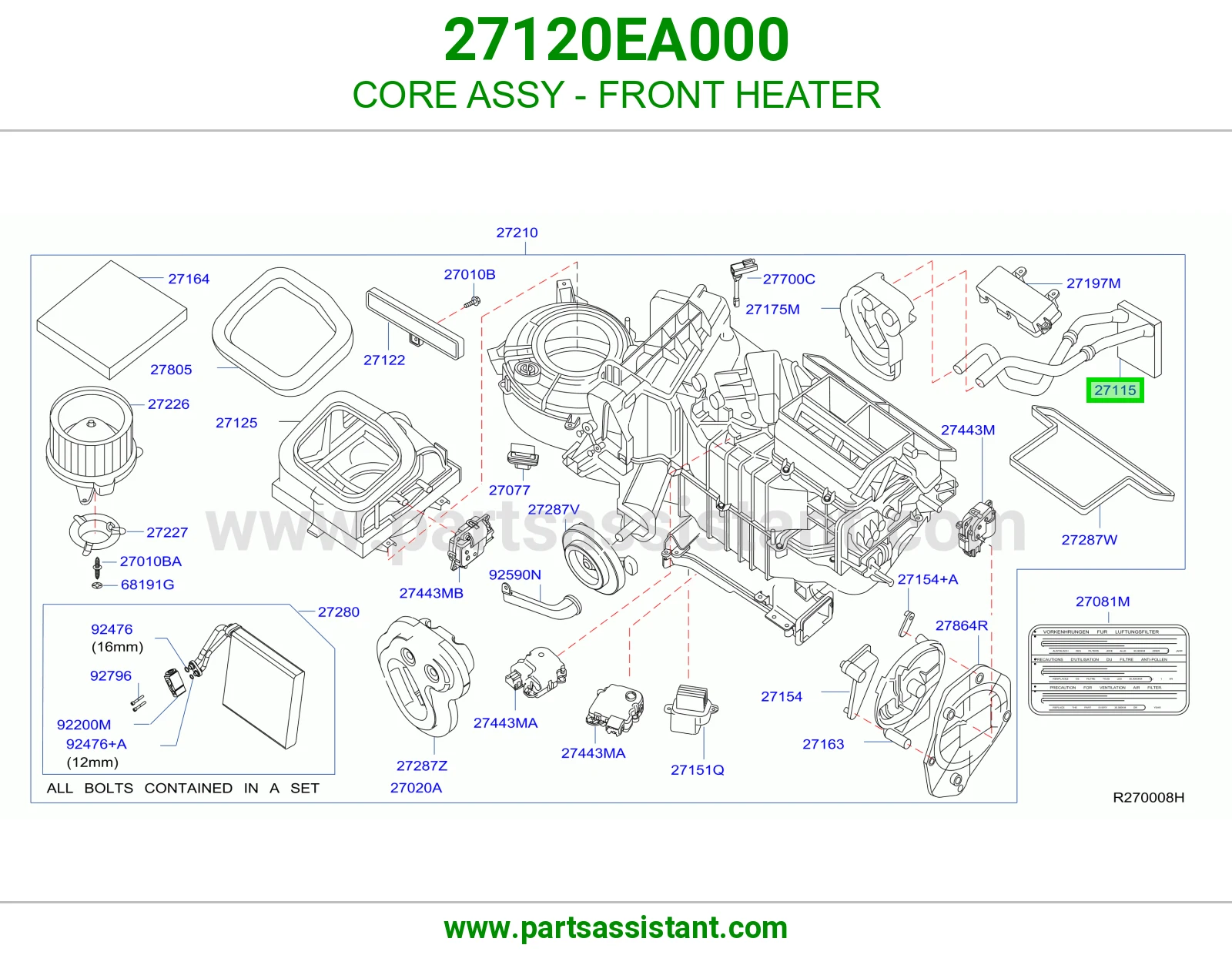 CORE ASSY - FRONT HEATER