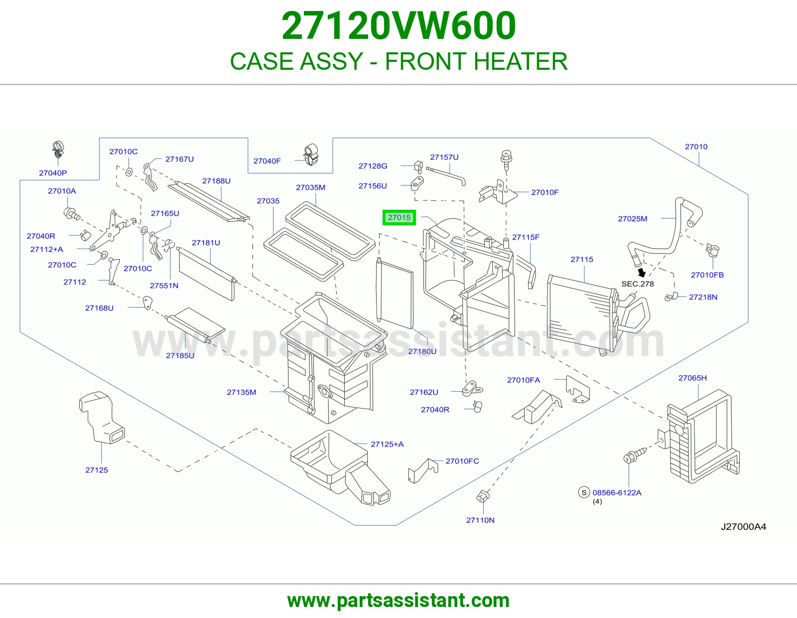 CASE ASSY - FRONT HEATER