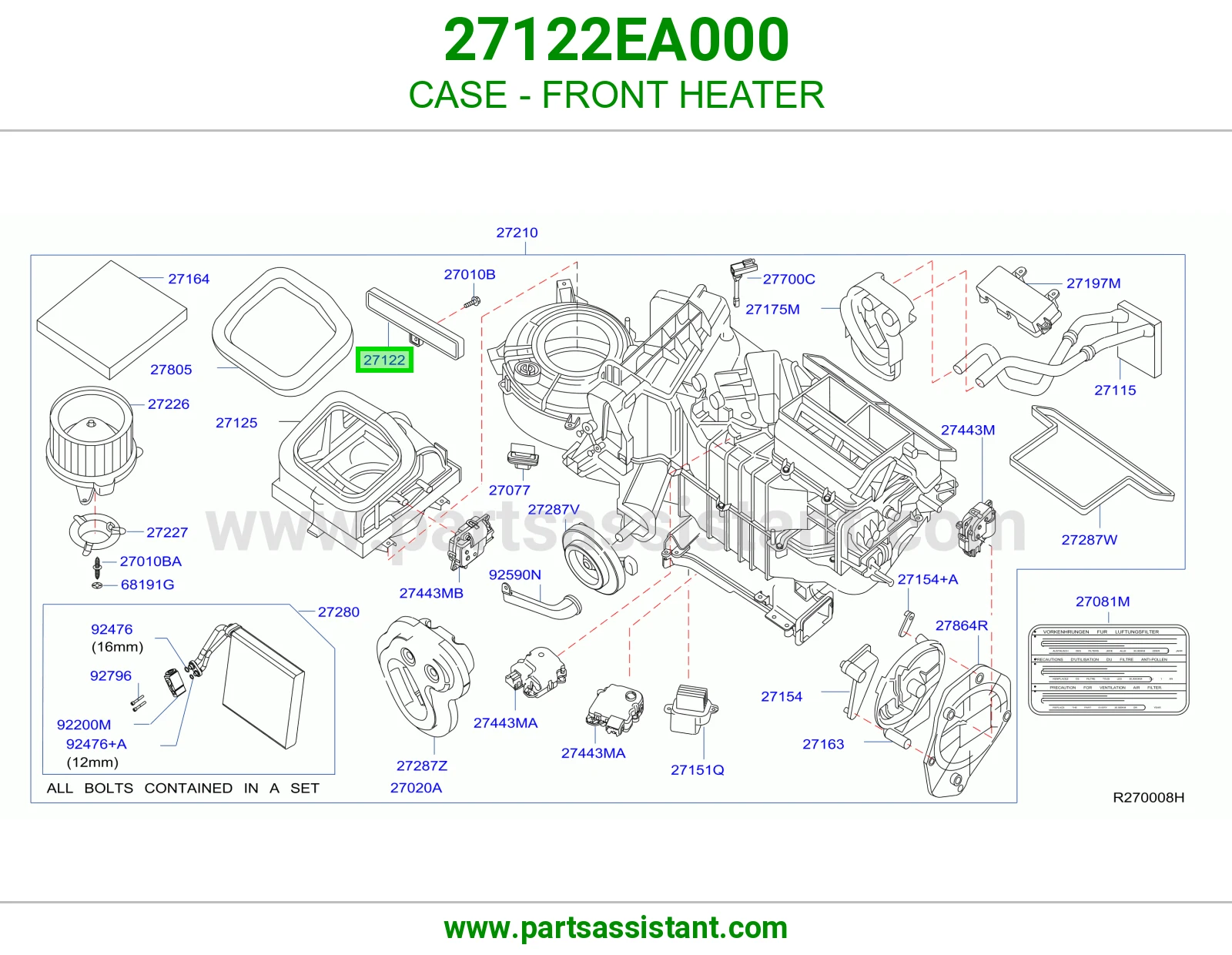 CASE - FRONT HEATER
