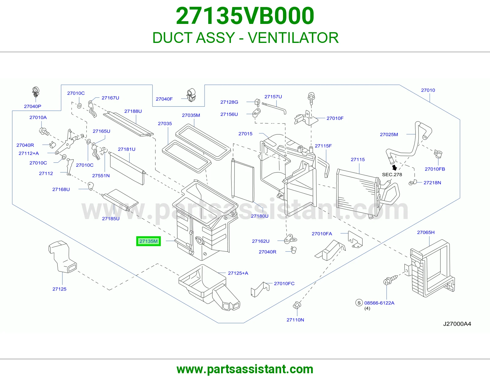 DUCT ASSY - VENTILATOR