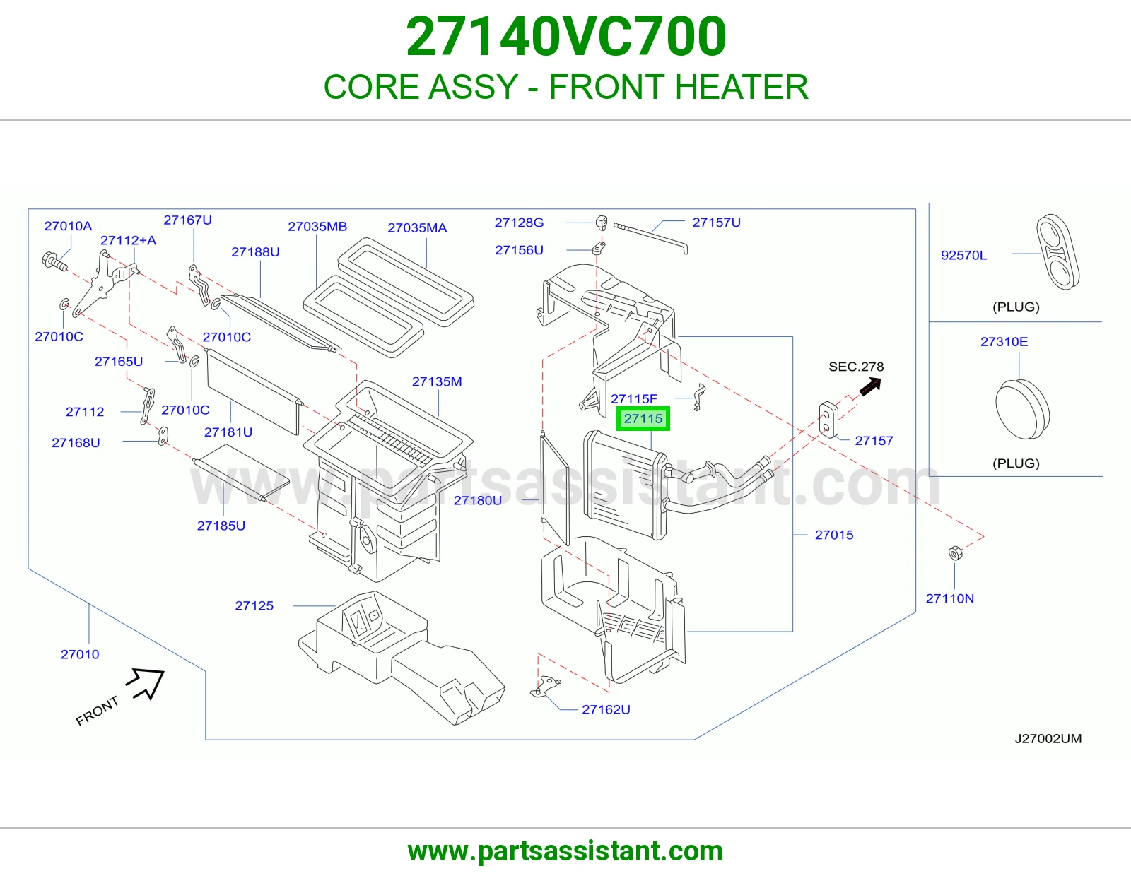 CORE ASSY - FRONT HEATER