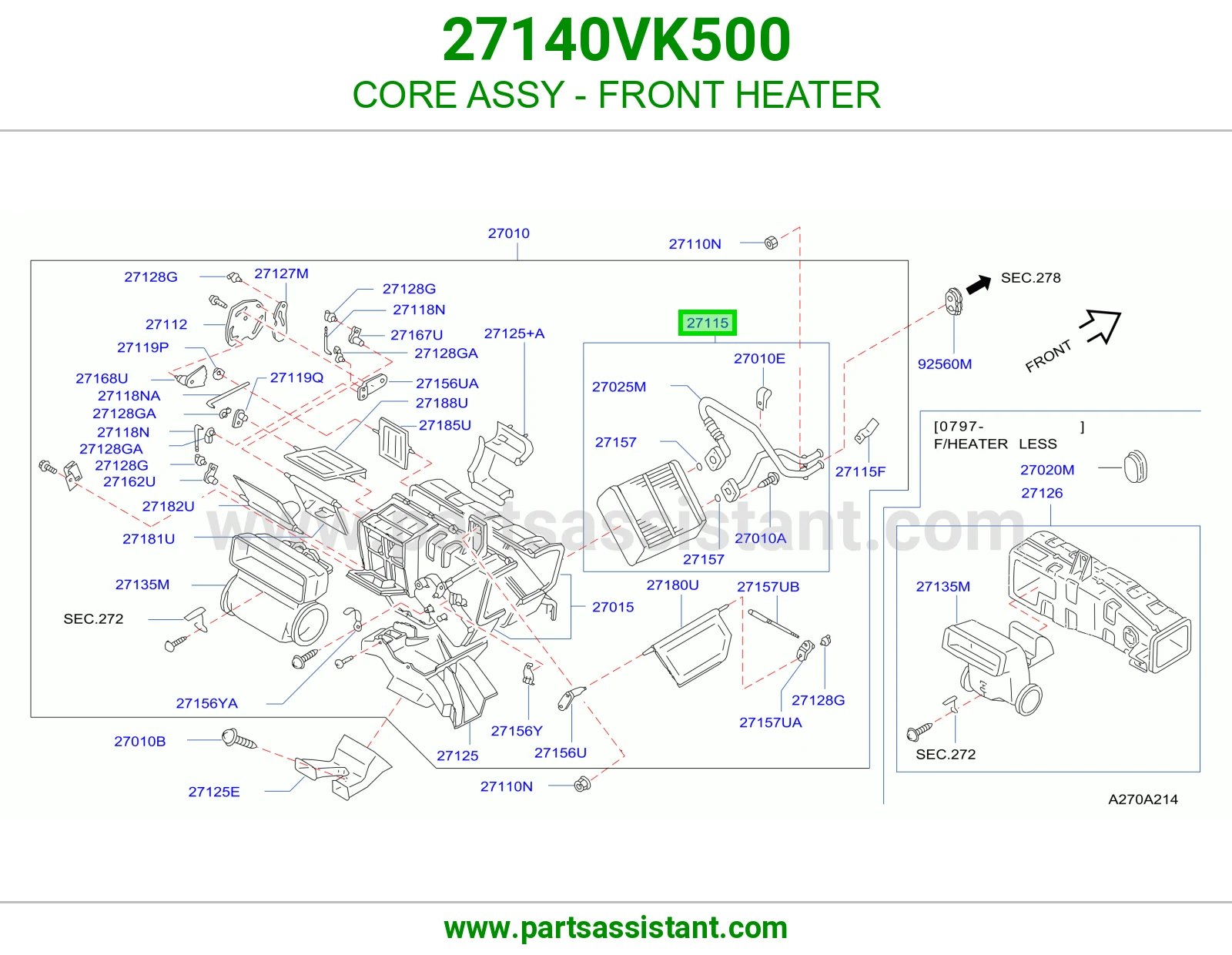 CORE ASSY - FRONT HEATER