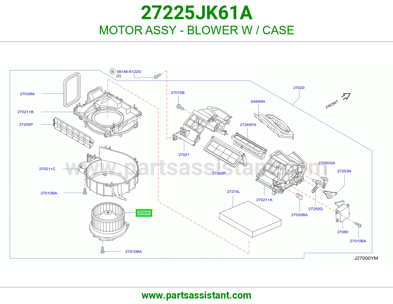 MOTOR ASSY - BLOWER W / CASE