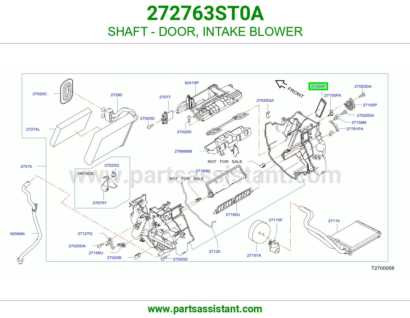 SHAFT - DOOR, INTAKE BLOWER
