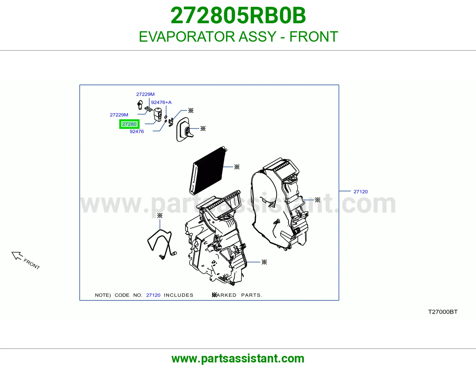 EVAPORATOR ASSY - FRONT