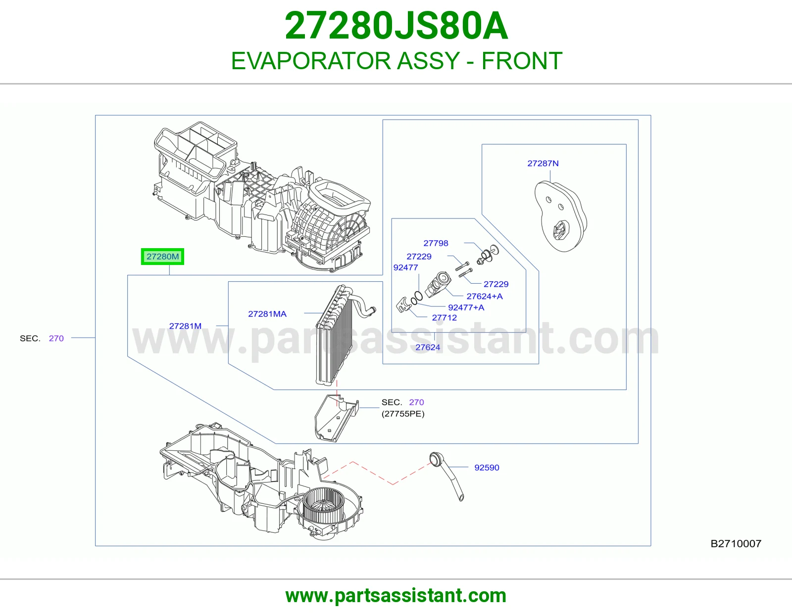 EVAPORATOR ASSY - FRONT