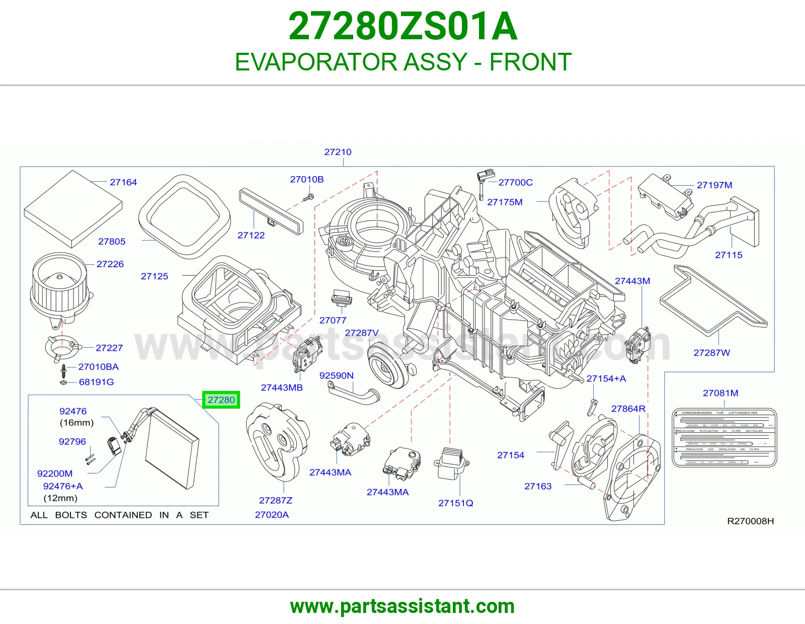 EVAPORATOR ASSY - FRONT