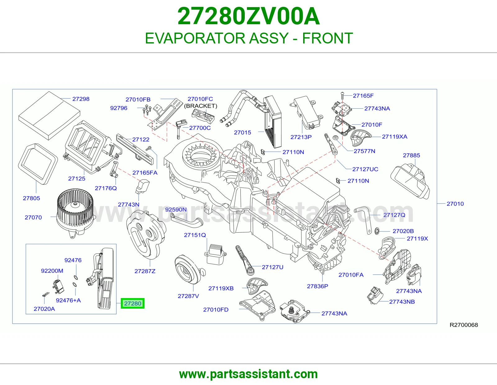 EVAPORATOR ASSY - FRONT