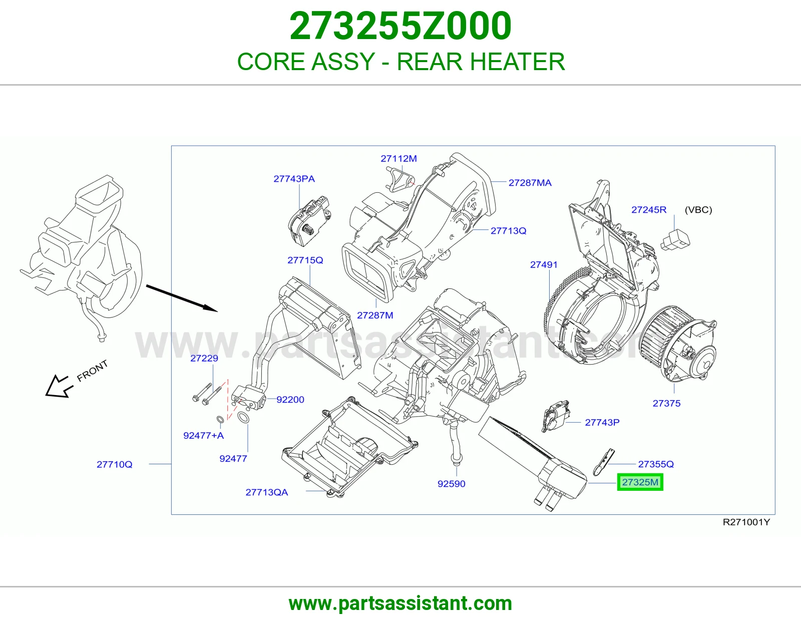 CORE ASSY - REAR HEATER
