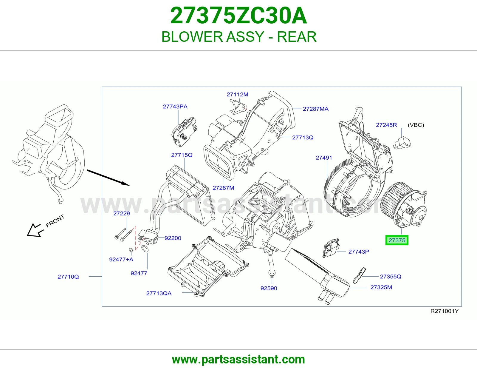BLOWER ASSY - REAR