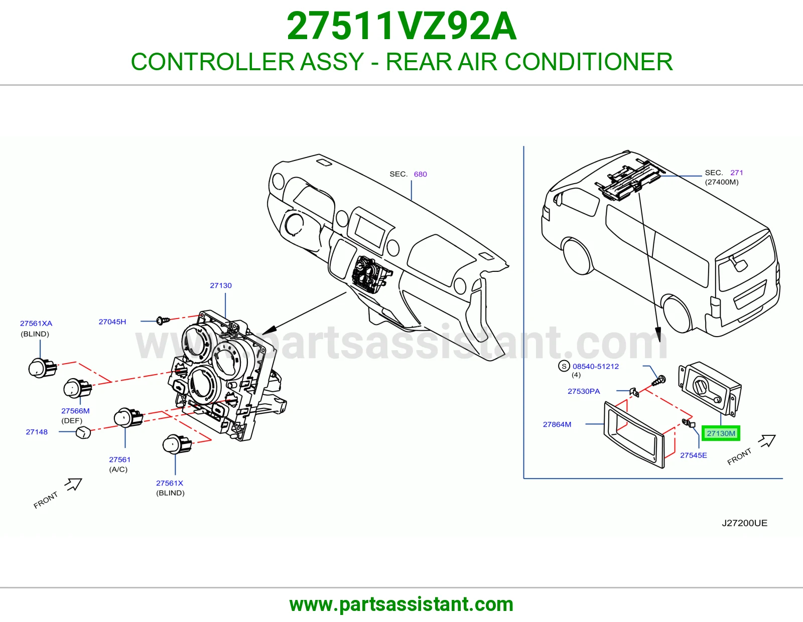 CONTROLLER ASSY - REAR AIR CONDITIONER