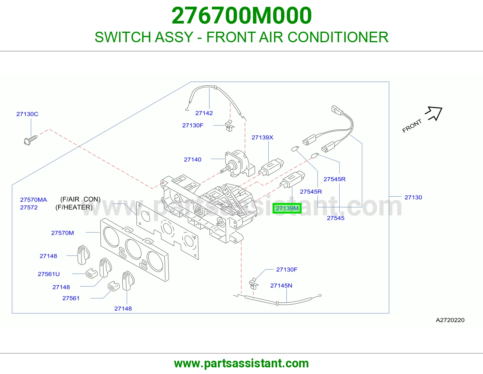 SWITCH ASSY - FRONT AIR CONDITIONER