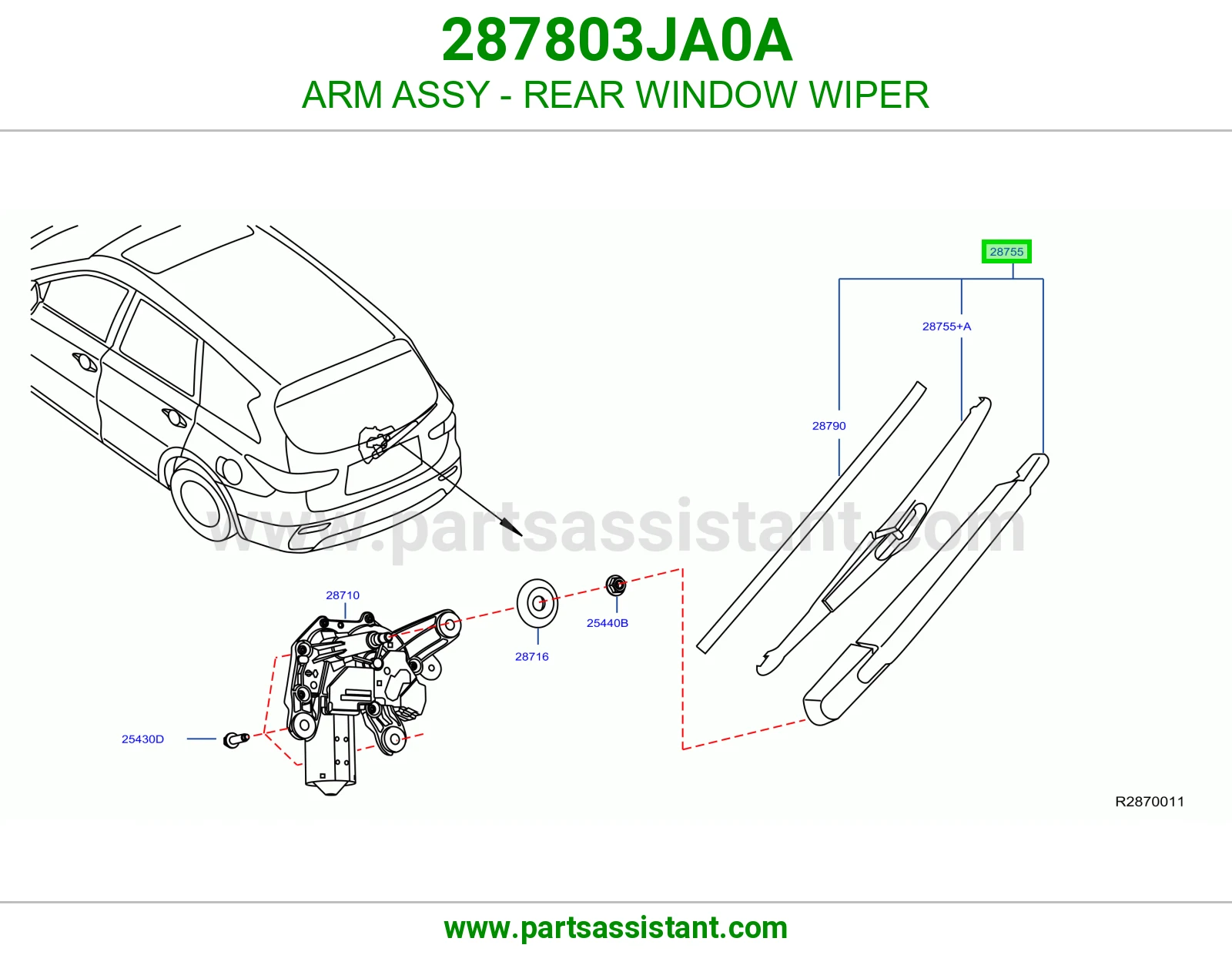 ARM ASSY - REAR WINDOW WIPER