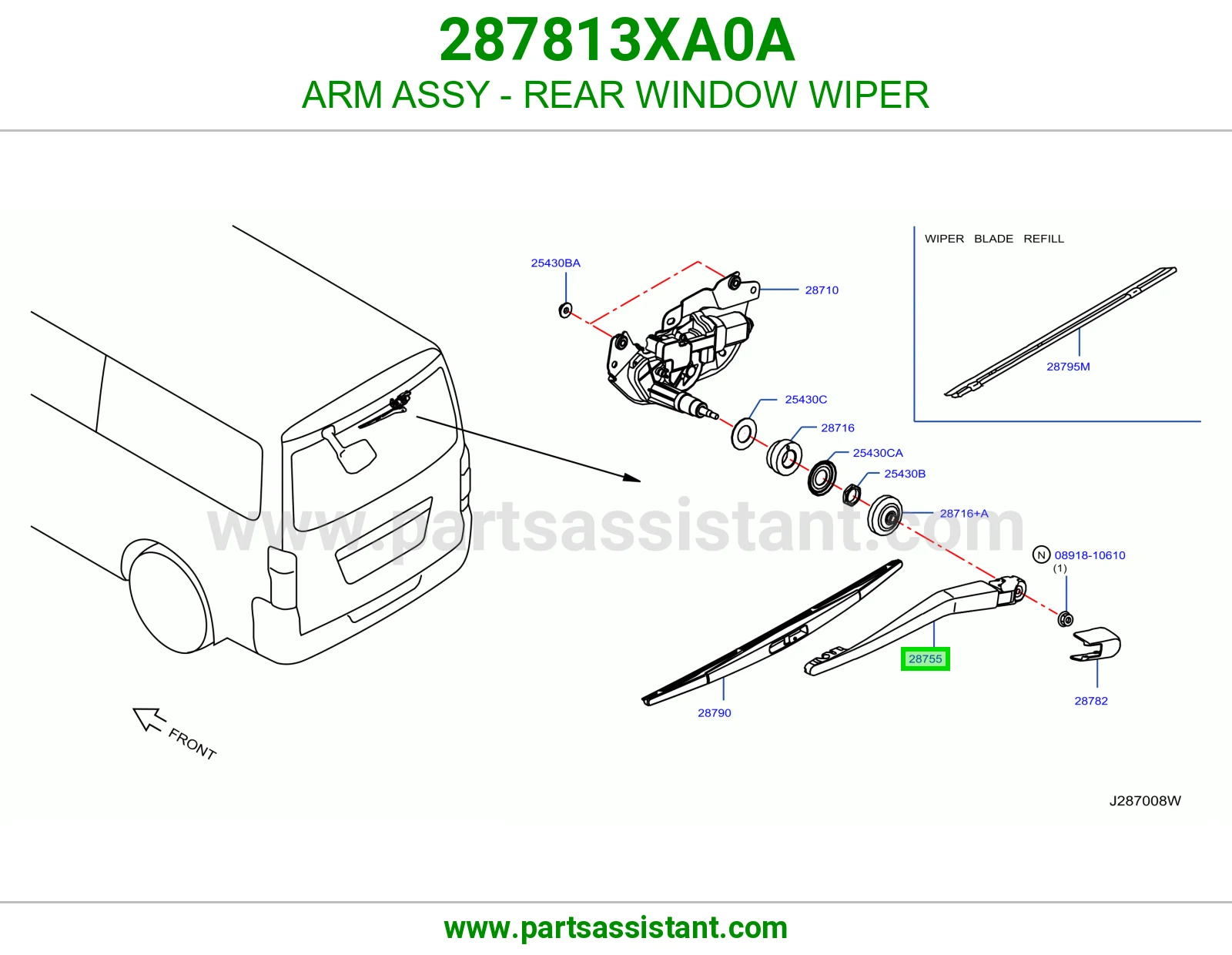 ARM ASSY - REAR WINDOW WIPER