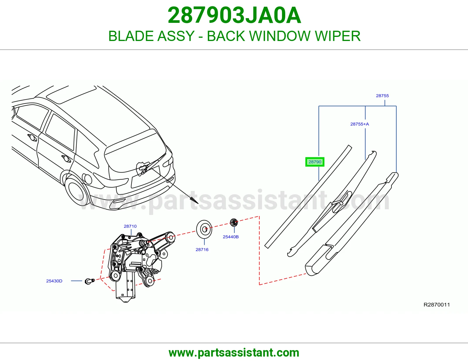 BLADE ASSY - BACK WINDOW WIPER