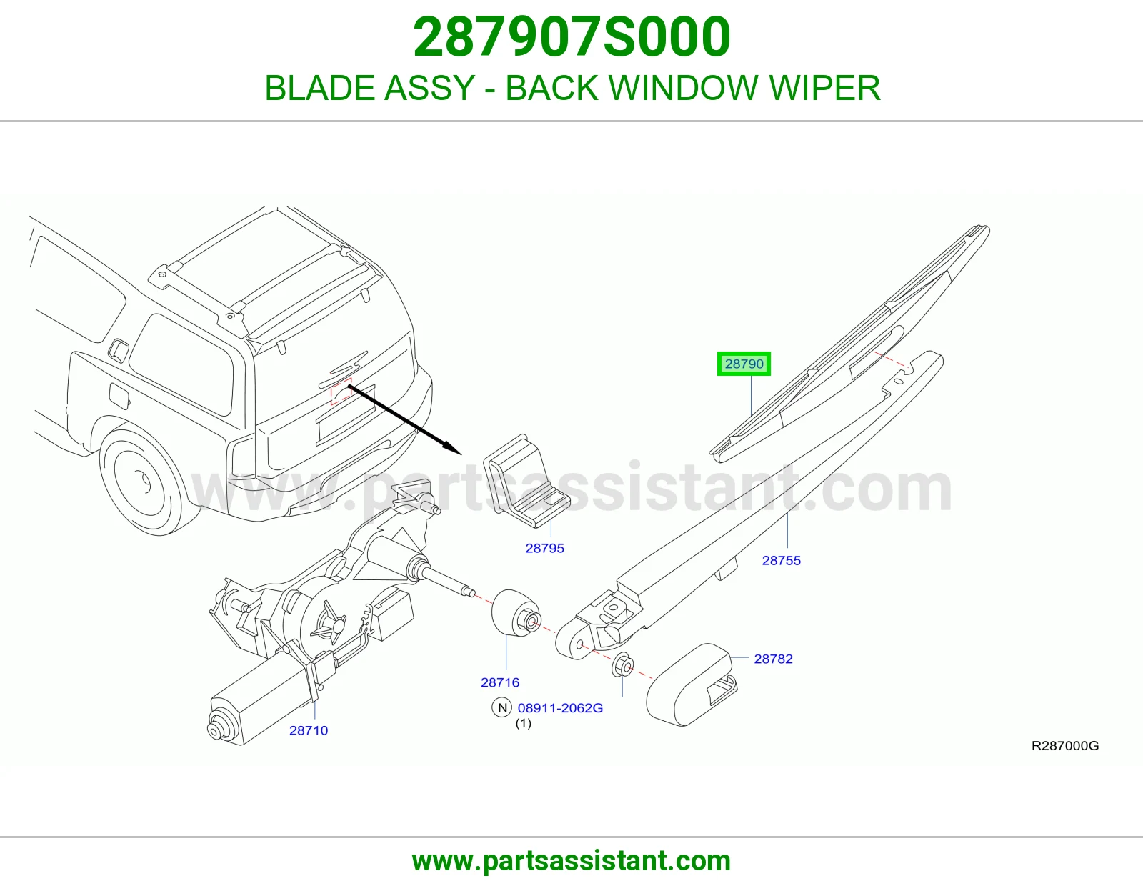 BLADE ASSY - BACK WINDOW WIPER