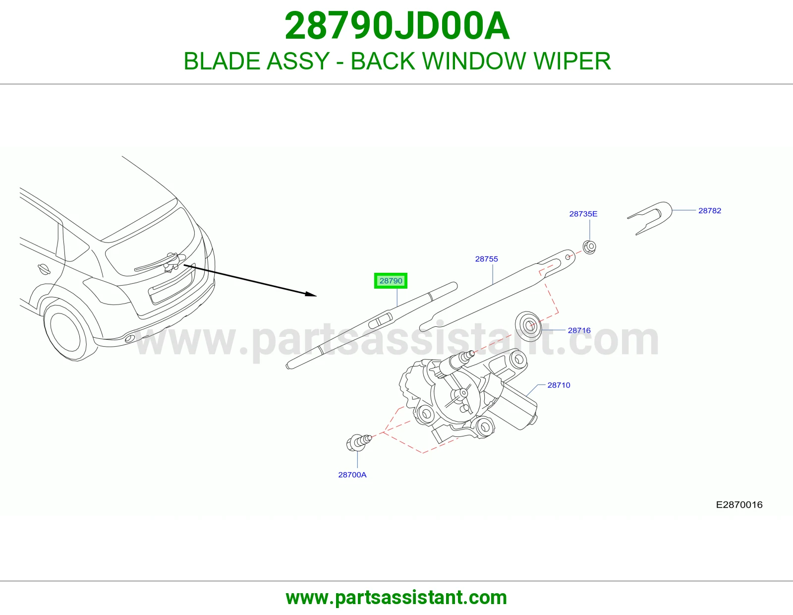 BLADE ASSY - BACK WINDOW WIPER